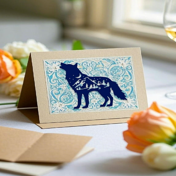 1pc Wolf Shape Theme Carbon Steel Cutting Dies Stencils for Scrapbooking Photo Album Decorative Embossing Paper Card 86x85x0.8mm