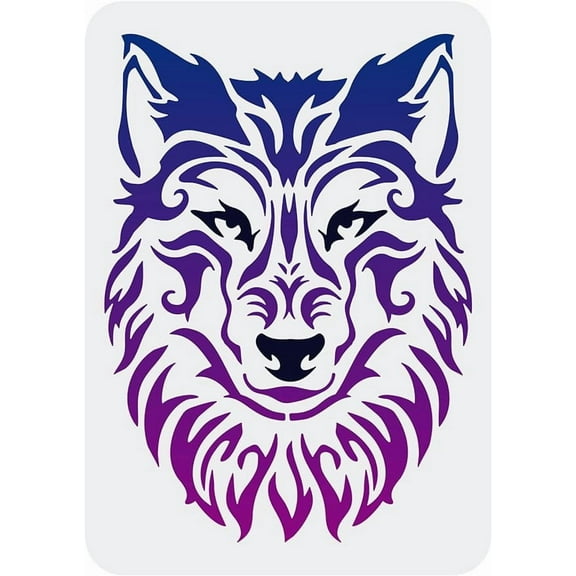 1pc Wolf Stencil Large Painting Stencil Reusable Plastic Stencil Drawing Template for Wall Floor Tile Wood Decor 8.3x11.7inch