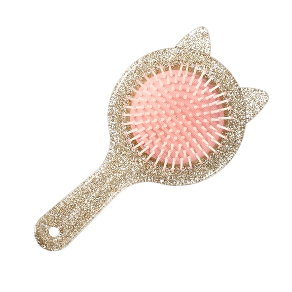 1pc Women Cat's Ears Air Cushion Hair Brush for Straight Curly Thick Hair Brown ABS TPR