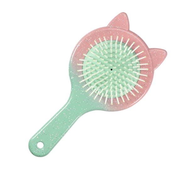 1pc Women Cat's Ears Airbag Hair Comb for Straight Curly Thick Hair Red Green ABS TPR