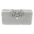 thumbnail image 1 of 1pc Women Evening Bag Handbag Rhinestone Diamond Dinner Bag Ladies Wedding Clutch Party Banquet Bag (Silver), 1 of 7