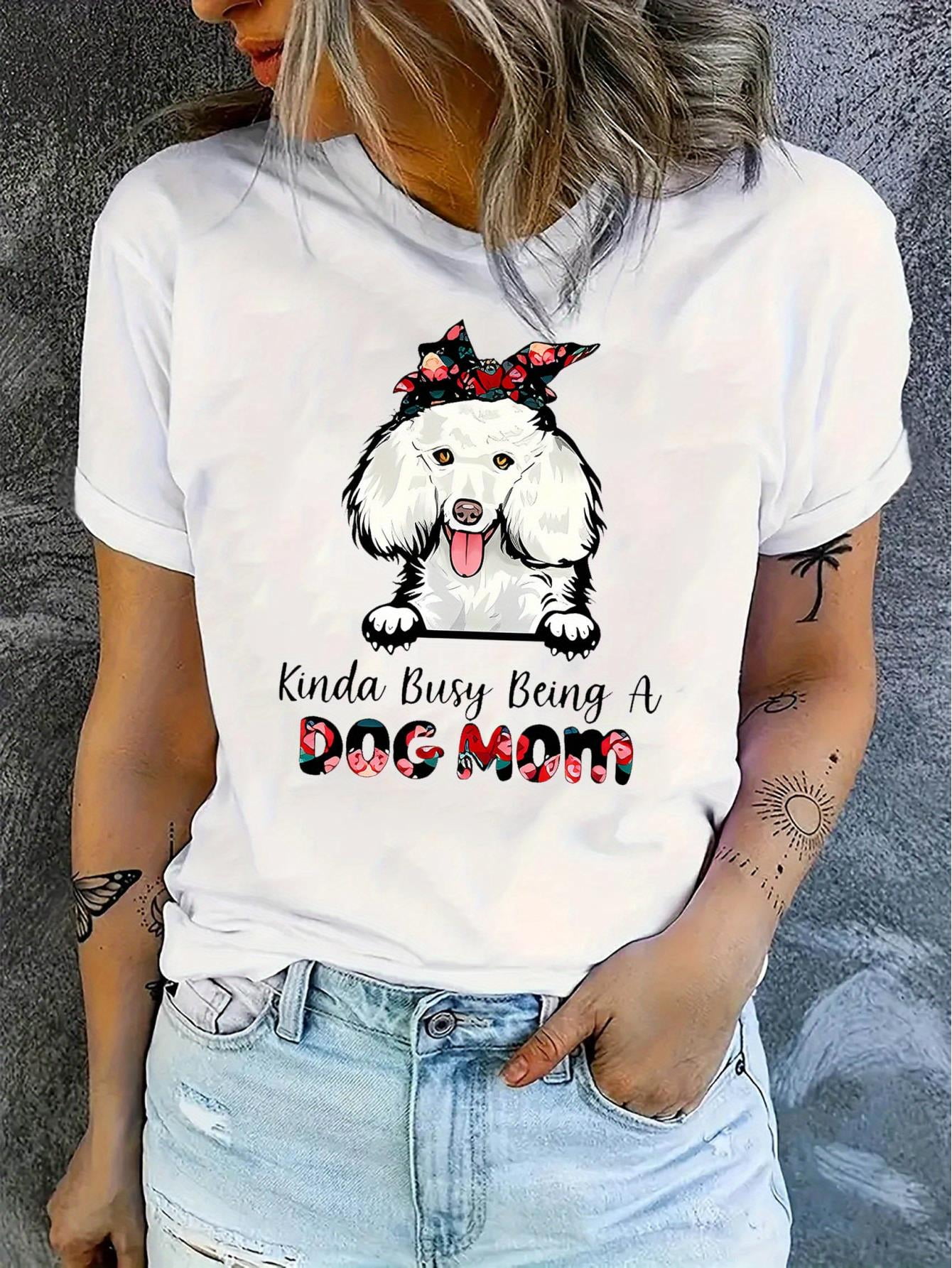 Fashion Crew Neck Long Sleeve Dog Casual Regular T-Shirt
