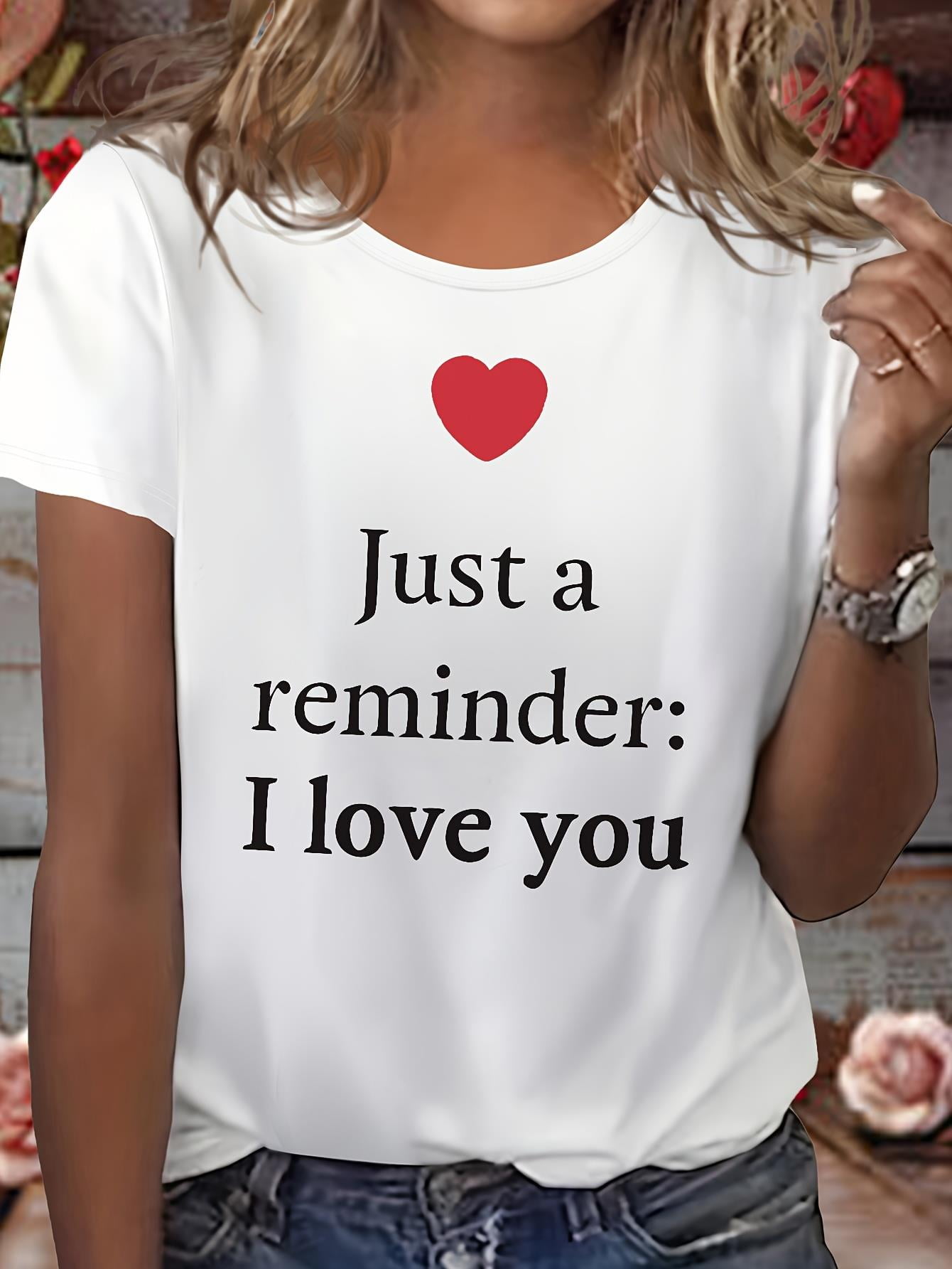 1pc Women'S Casual Round Neck Short Sleeve T-Shirt with "Just a ...