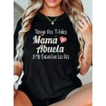 thumbnail image 1 of 1pc Women'S Cotton Crew Neck T-Shirt With "Got Two Titres Mom And Grandma And Love Me The Two" Print, Casual Short Sleeve Graphic Tee For All Seasons, Regular Length Knit Fabric Top 10, 1 of 5