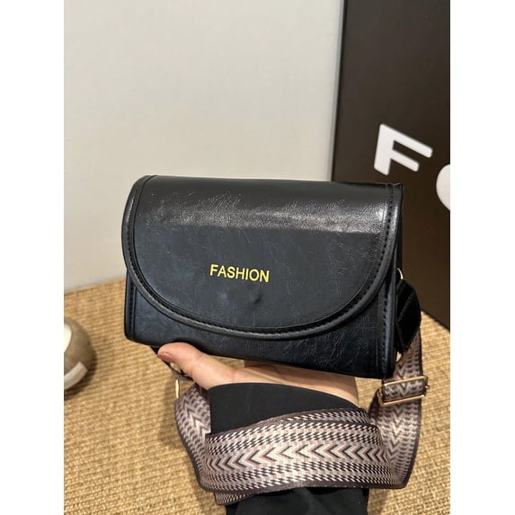 1pc Women's Fashionable Elegant Single Shoulder Bag With Flap, Solid Color, Suitable For Date And Street Outing