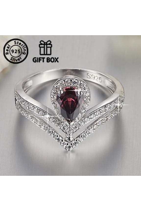 1pc Women's S925 Sterling Silver Stylish Retro Elegant Crown Water Drop Engagement Wedding Bridal Lover Ring