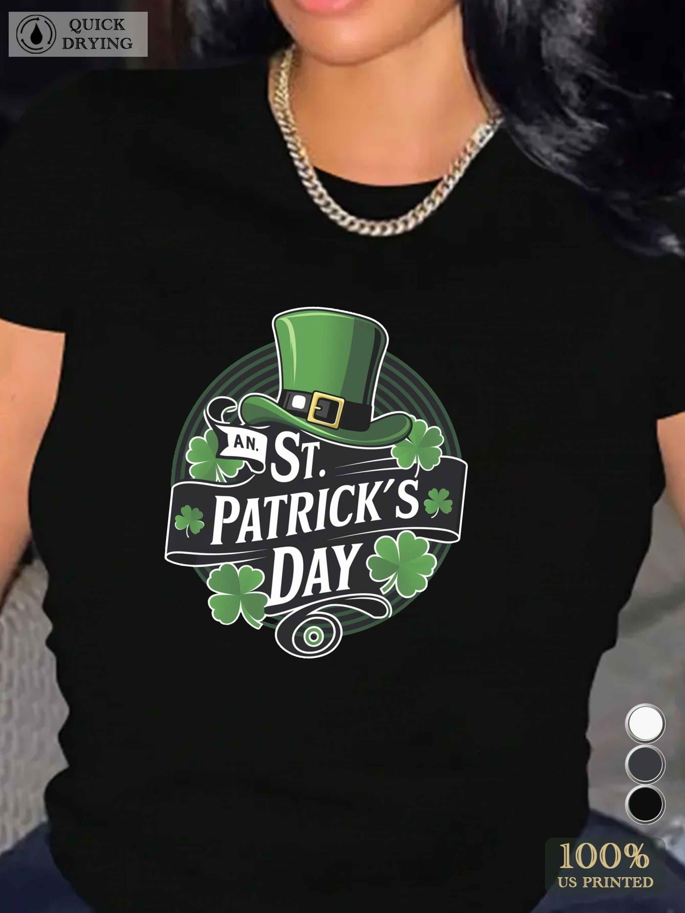 1pc Women's St. Patrick'S Day T-Shirt, Casual Round Neck, Geometric ...