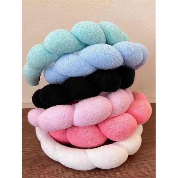 1pc Women's Winter Simple Cloud Shaped Sponge Fabric High Crown Headband Suitable For Washing Face, Applying Makeup, Going To Work, Traveling And Dail