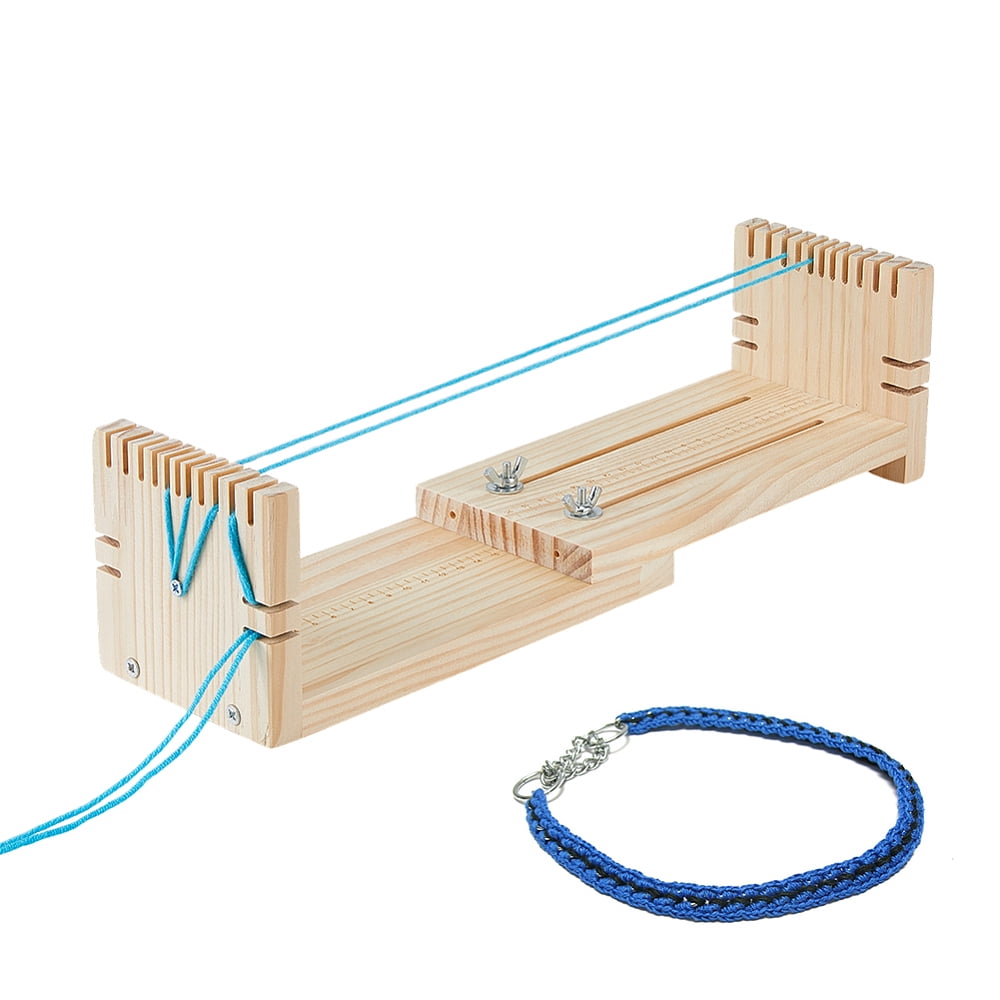 1pc Wood Adjustable Bracelet Jig Wood Braiding Jig Adjustable Parachute Cord Jig DIY Hand Knitting Wristband Jig Wood Bracelet Maker for Bracelets Necklaces Accessories
