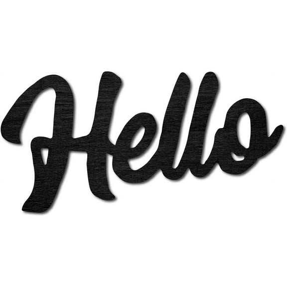 1pc Wood Cutout Hello Sign Laser Cut Wooden Wall Decor Sculpture Hanging Decor Wall Art Decoration