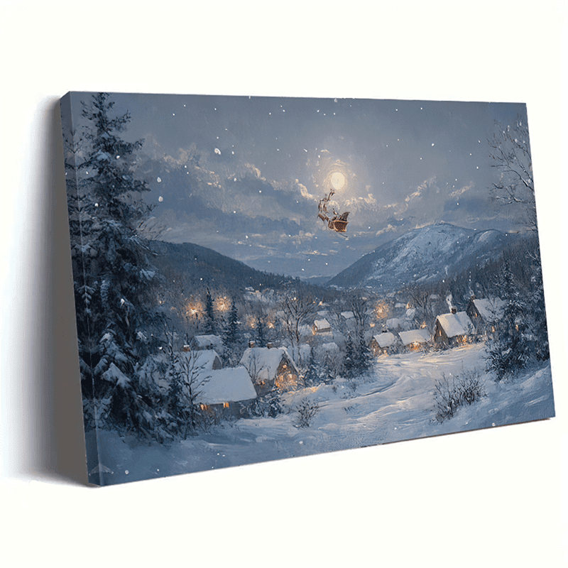 1pc Wooden Frame Canvas Painting - 1pc Wooden Frame Canvas Painting Christmas Wall Decor Printable Christmas Village Framed Wall Art Print Home Decor Perfect Holiday Gift Her Ready Han 2f9b8505 B209 4fb6 B592 6275f762e8a4.8826919e8819c4442e89a33afc100858 
