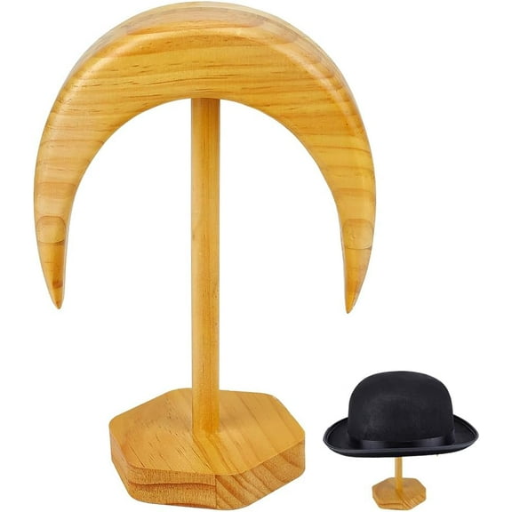 1pc Wooden Hat Display Stand Arch golden 16x6x17.5cm