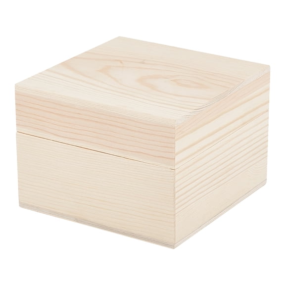 1pc Wooden box Storage for Handmade Soap Slide Top box Square BurlyWood 10.95x11x7.85cm Inner Diameter: 9.55x9.65cm Wood