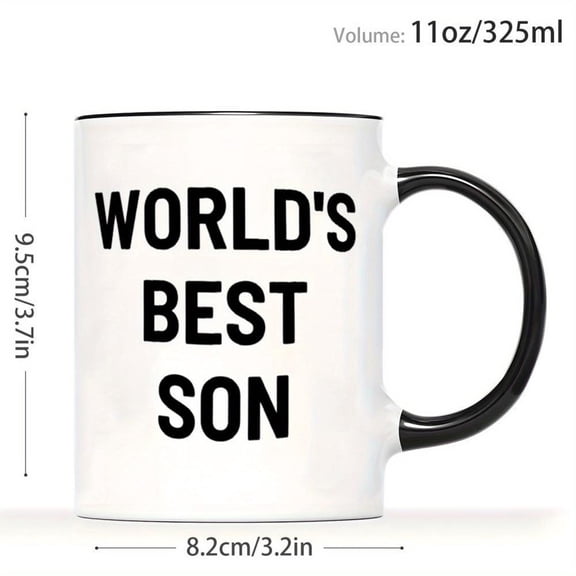 1pc World s Best Son Coffee Mug 11oz White Cup with Black Lettering Dishwasher Son from Parents Birthday Christmas Father s Day Present Sentimental Ke