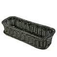 thumbnail image 1 of 1pc Woven Plate Basket Rectangular Imitation Rattan Basket Multi-functional Basket for Kitchen Home (Grey, 24x10x5cm), 1 of 8