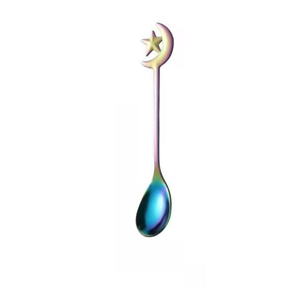 1pc Xingyue stainless steel spoon and fork creative star and moon shape spoon high-looking coffee spoon household dessert small spoon