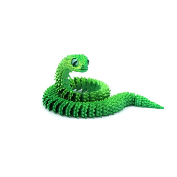 1pc Yellow Green Size: 64*5*5cm 3D Printed Viper Jointed Snake - A Great Gift.