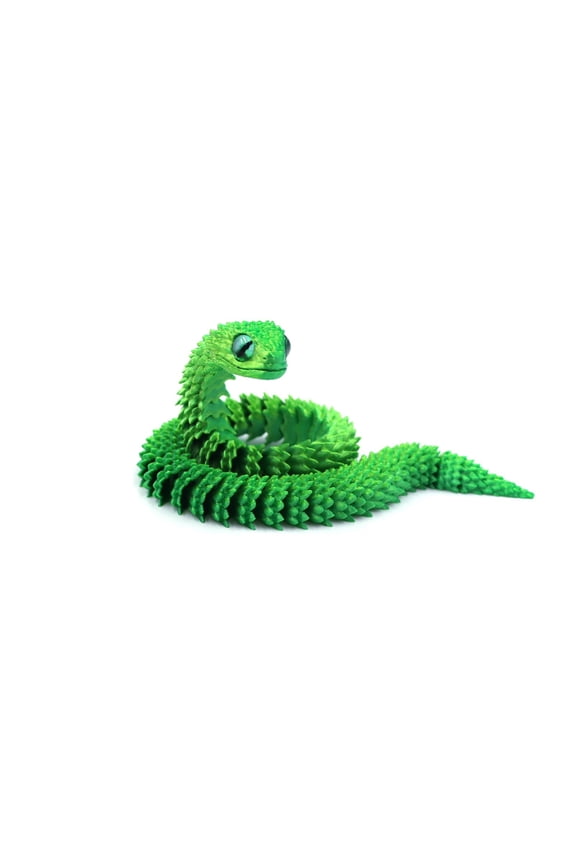 1pc Yellow Green Size: 64*5*5cm 3D Printed Viper Jointed Snake - A Great Gift.