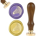 thumbnail image 1 of 1pc Zebra Pattern Brass Sealing Wax Seal Stamp Wood Handle for Cards Envelopes Invitations Wine Packages, 1 of 9
