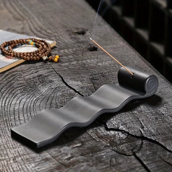 1pc Zen Meditation Incense Stick Holder - Ceramic Insence Stick Burner with Ash Catcher - Home Decor (Without Incense)
