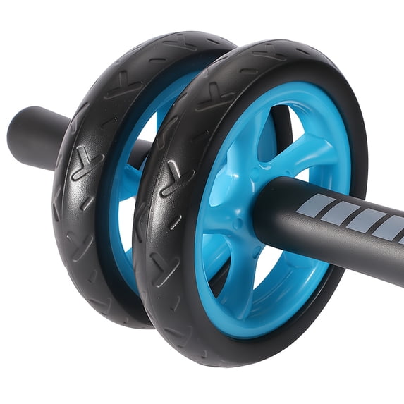 1pc ab roller wheel with dual-wheel design. Core strength trainer includes knee pad and non-slip handles. Portable home gym equipment. Ideal gift for men and women.