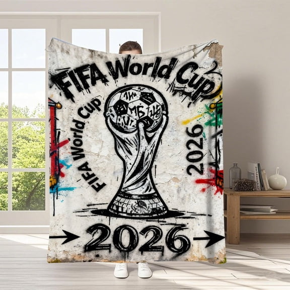 1pc alk 2026 World Cup Themed Blanket - Official Licensed & Designs Suitable for Sofa Beds, Travel, Camping, - Lightweight Soft Flannel Bedspread for &, Machine Washable Gift for Fans