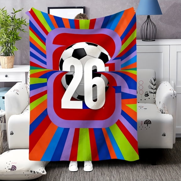 1pc alk World Cup Themed Blanket Suitable for USA Canada Mexico 2026 Tournament, Retro National Logos & Flags Design, Soft Flannel Bedspread for Office Camping Gifts, - Comforter for Fans