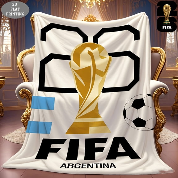 1pc alk World Cup Themed Throw Blanket, Maple & Zayu Pattern, Soft Flannel Bedspread for Bed, Sofa, Camping, Dorm & Farmhouse Decor, alk Branding for Home & Party Use