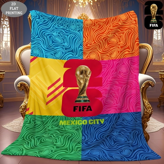 1pc alk World Cup Themed Throw Blanket Suitable for Bed, Sofa, Party Decor - Maple & Zayu with Iconic Maple, Soft Cozy Bedspread for Christmas, Fall, for, Office, Studio - alk Branding for - Use