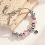 1pc beautiful all-match crystal bead bracelet with pink beads personality bracelet womens bracelet,pink