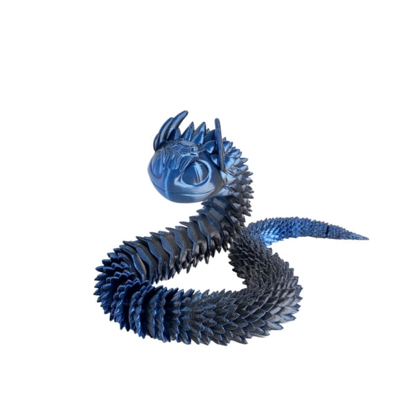 1pc black blue 45cm 3d printed snake joint movable viper, animal model handicraft