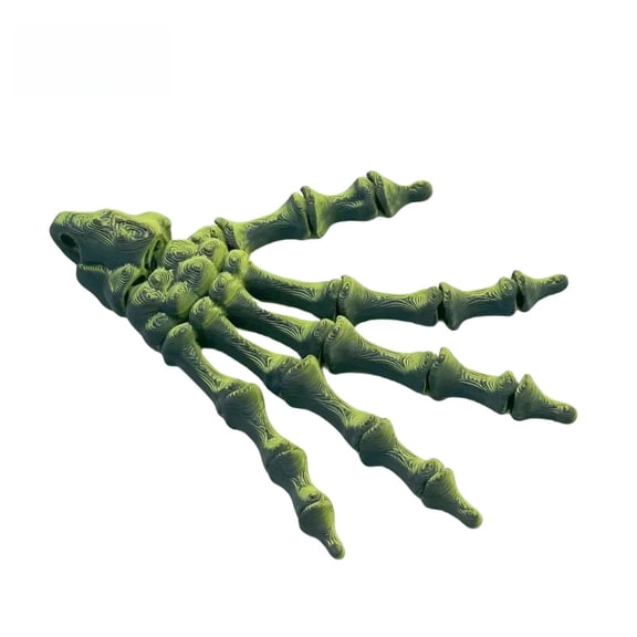 1pc black gold 3D Printed Halloween Skeleton Hands Multi-joint Movable Skull Hands Prank Ghost Claws Halloween Decoration For Home Finger Model