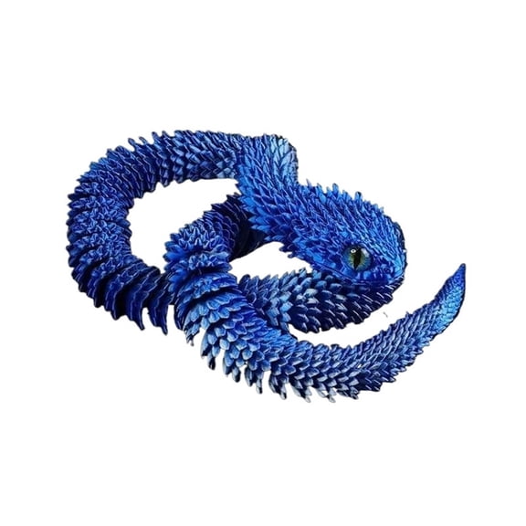 1pc blue 45/60cm 3D Printed Snake Rotatable Articulated Snake Joint Mobility Simulation Animals Snake Office Desktop Ornament Gift