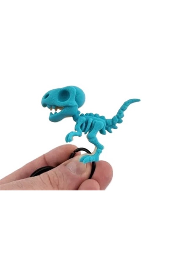 1pc cute velociraptor skeleton keychain dinosaur 3D printing