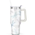 thumbnail image 1 of 1pc dragonfly 40oz Tumbler with Straw & Handle - Insulated Stainless Steel Cup | Holiday Gift for Man Women (Christmas, Valentine's, Birthday), 1 of 5