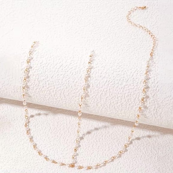 1pc, fashionable bohemian style personalized hair accessories geometric pearl chain headband exotic chain hair accessories