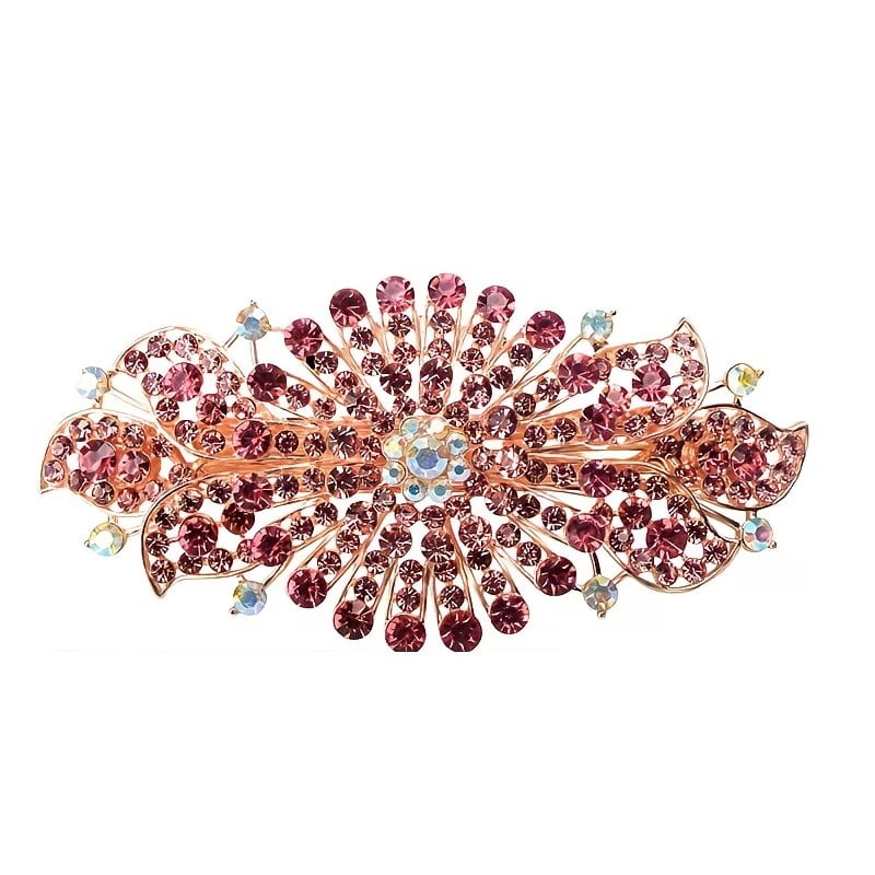 1pc, fashionable flower rhinestone spring clip hair accessories