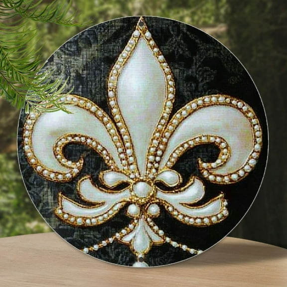 1pc fleur de lis, 8x8in, Wall Art Decor For Home and bedroom, Home Stylish Festival Party Decor Sign - 8x8 Inch