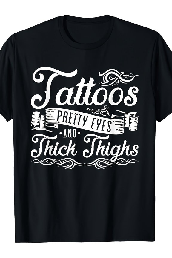 1pc funny tattoo lover t shirt thic hus print semi sheer shirt with tattoo loose fit round neck casual top suitable for tattoo parties casual attire humorous gift for