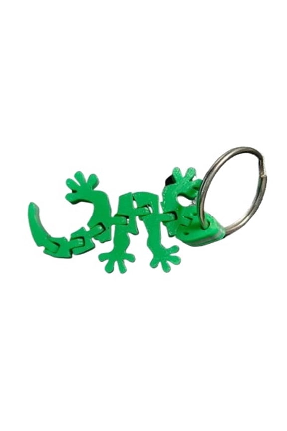 1pc gecko keychain with movable 3D printing