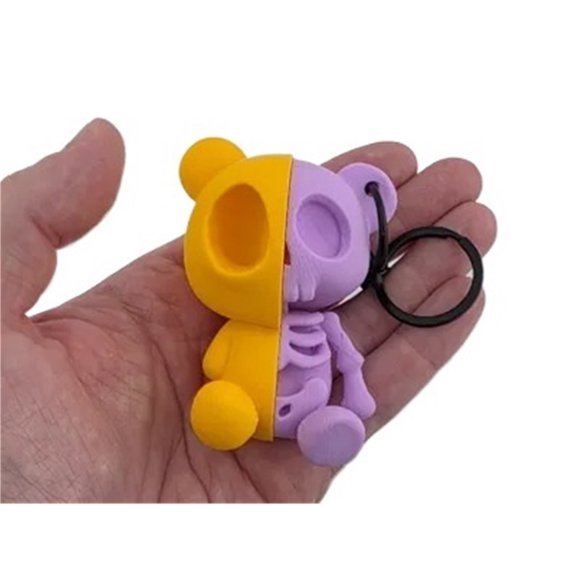 1pc half skull bear bag ornament/key chain 3D printing