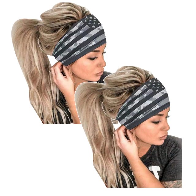 (1pc headscarf)*2 Pack Pzocapte Bandanas Yoga Sport Headbands Headband