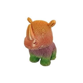1pc heart-melting plush rhino knitted model 3D printed