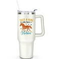 thumbnail image 1 of 1pc horse 40oz Tumbler with Straw & Handle - Insulated Stainless Steel Cup | Holiday Gift for Man Women (Christmas, Valentine's, Birthday), 1 of 5