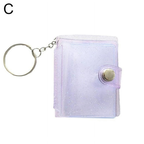 1pc keychain photo album for Mini Photo Sticker Jelly Color Card Holder 2 Inch Photos Holder B6R0