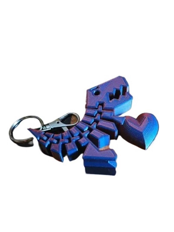 1pc movable Tyrannosaurus rex love key chain 3D printing