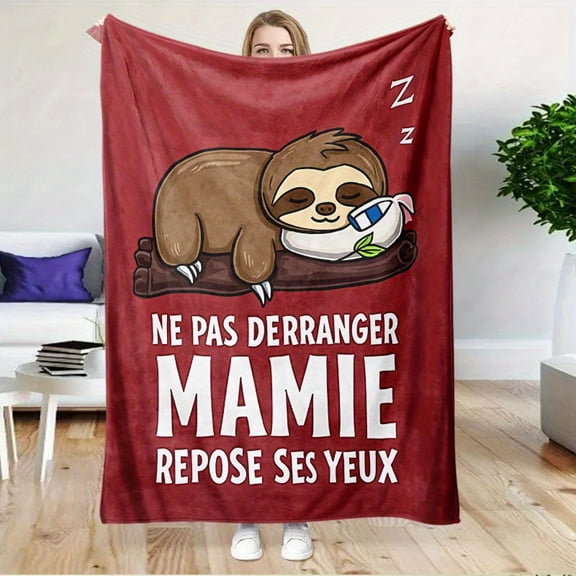 1pc of Adorable Sloth Lounging Blanket Perfect for Relaxation Areas with a Playful Design.