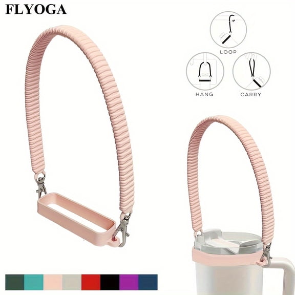 1pc of Soft And Sturdy Water Bottle Strap - Silicone Carrying Rope for Water Bottles - Compatible with Most 8-40Oz Containers - Tumbler-Pastel Pink