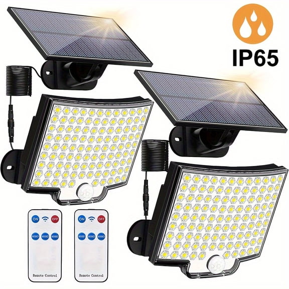 1pc or 2pcs Outdoor Light with Motion Sensor, 106- Flood Light, Remote & Infrared Lighting, Wide-Angle Illumination, for Driveway,,, ( Installation)