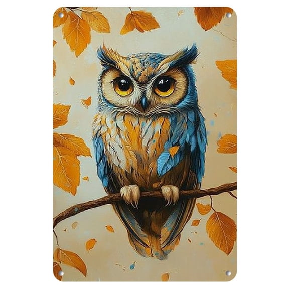 1pc, owl metal tin sign, wall art retro home living room bedroom decoration (8x12 inches/20 * 30cm)